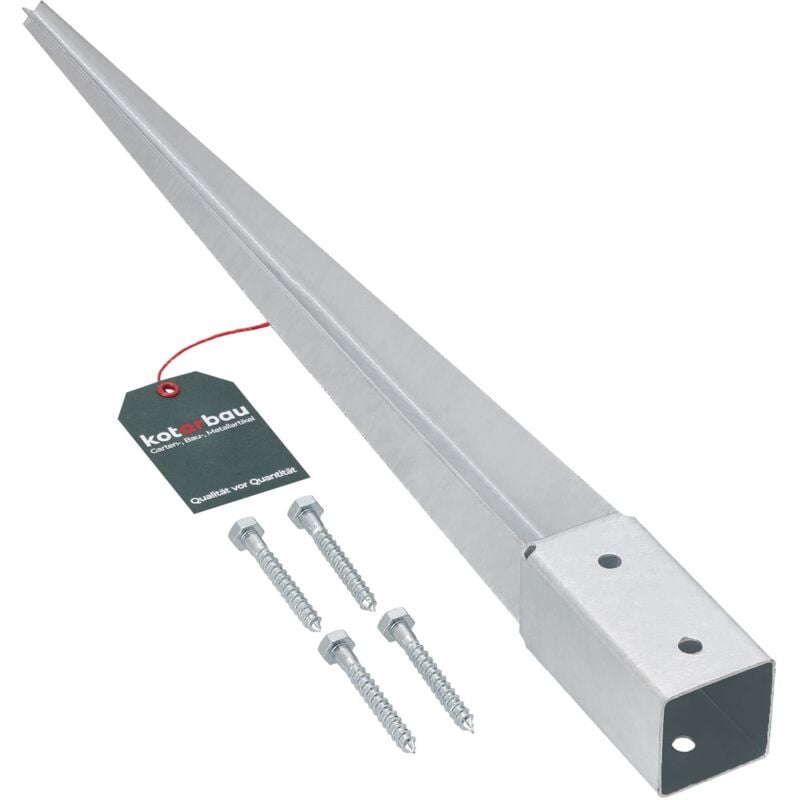 foto del prodotto kotarbau supporto per pali 45 x 45 x 600 mm quadrati per recinzioni travi in legno zincato presa di terra manicotto di ancoraggio staffa pavimento