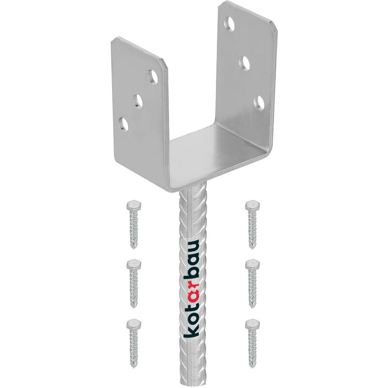 foto del prodotto kotarbau supporto per pali 91 mm per pali per recinzioni legno ancoraggio pali al calcestruzzo staffe a u fissaggio pali legno staffe per travi in