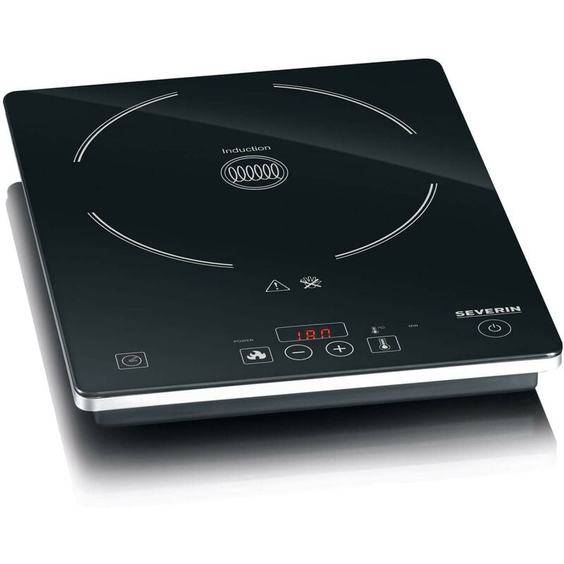 foto del prodotto kp 1071 piastra a induzione 2000w con piano in ceramica 10 livelli di potenza e timer, piano cottura a induzione severin
