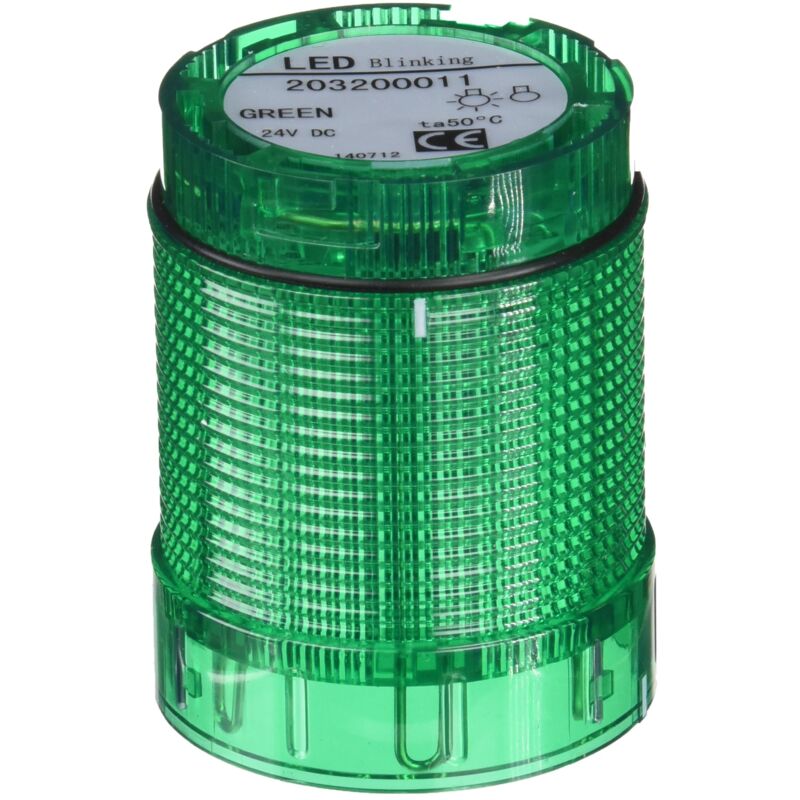 foto del prodotto kps 203200011 processi tpl signage, 24 vdc, 50 ma, tensione di consumo, luce led, 60 fpm tipo, ip 65, 70 mm di diametro, 875 mm altezza, verde