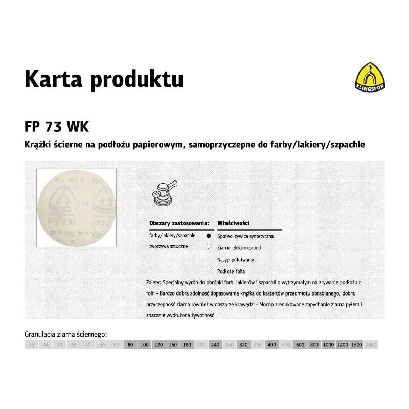 foto del prodotto kr ek abrasivo autoadesivo 125 mm fp73wk grana 150, 100 pezzi, ideale per la smerigliatura fine di metallo, legno e plastica, elevata durata ed