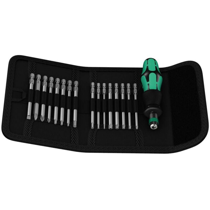 foto del prodotto kraftform kompakt 60 05051042001 kit inserti 17 parti taglio, croce phillips, croce pozidriv, torx bo, quadrato in wera