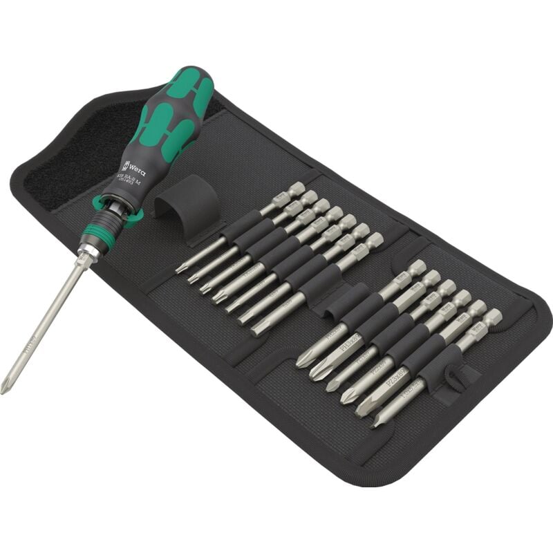 foto del prodotto kraftform kompakt 838 ra r m set 1 05051061001 kit inserti 15 parti croce phillips, croce pozidriv, torx, brugola wera