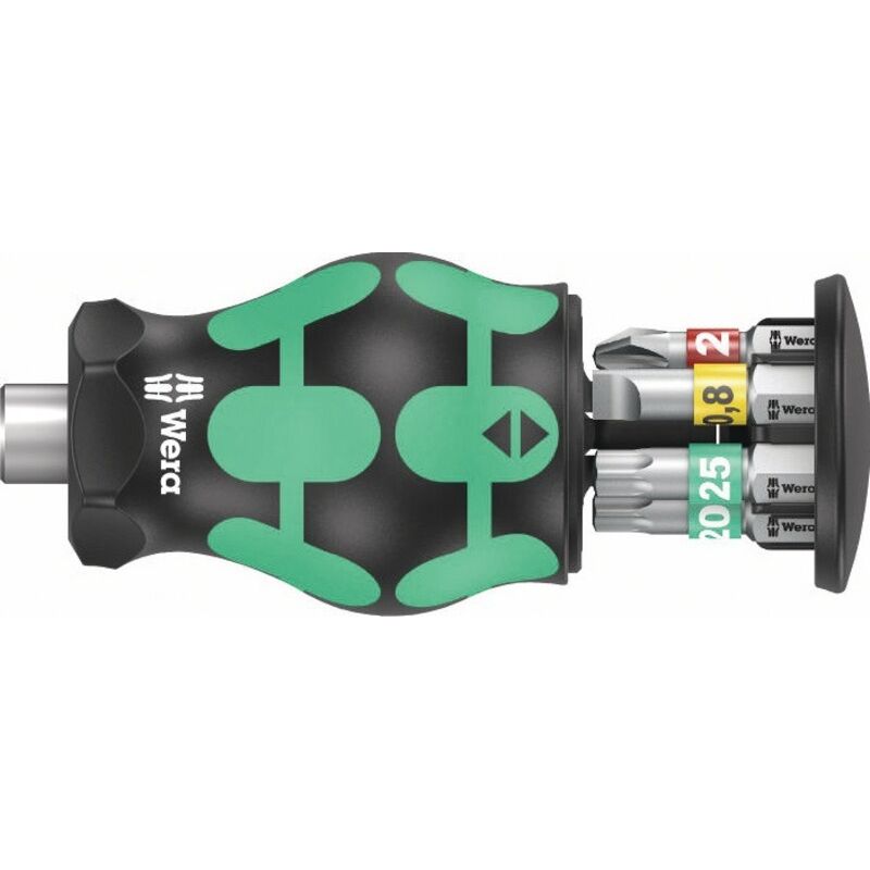 foto del prodotto kraftform kompakt stubby magazin 1 05008873001 kit inserti 7 parti croce phillips, taglio, torx incl. porta insert - wera