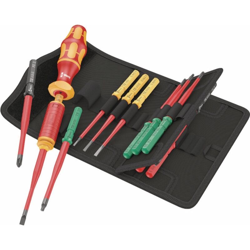 foto del prodotto kraftform kompakt vde 15 torque extra slim 1 elettricisti kit di punte intercambiabili per giraviti wera