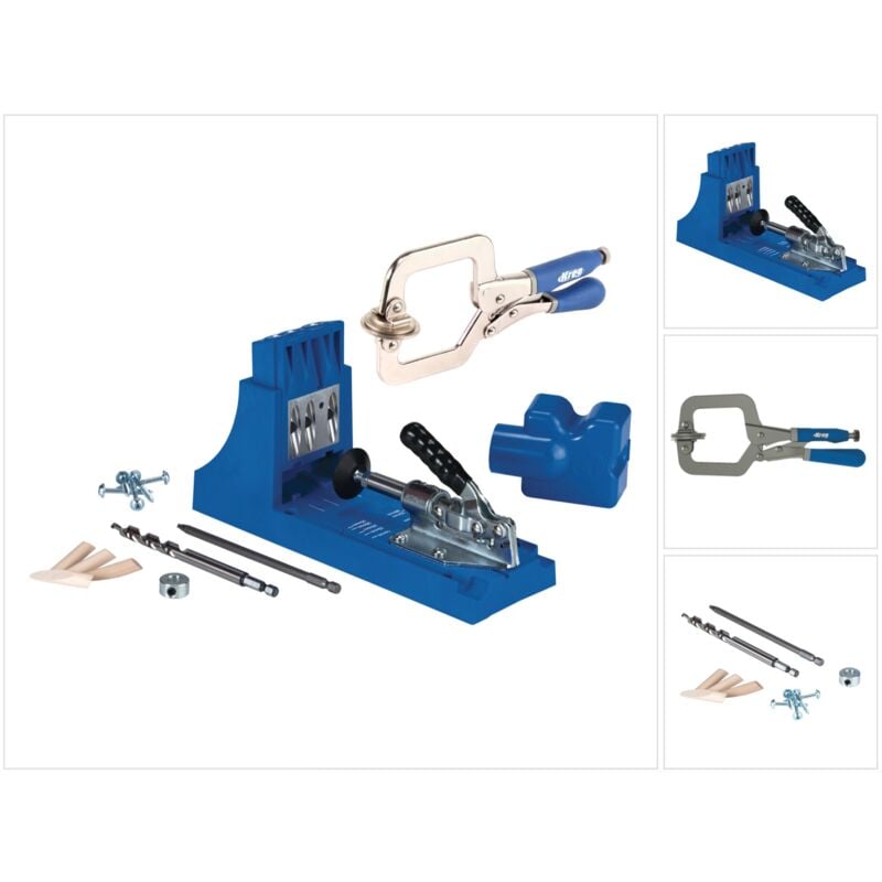 foto del prodotto kreg jig k4 starter set k4 guida per unione superfici in legno morsetto a bloccaggio rapido classic universal khc premium 
