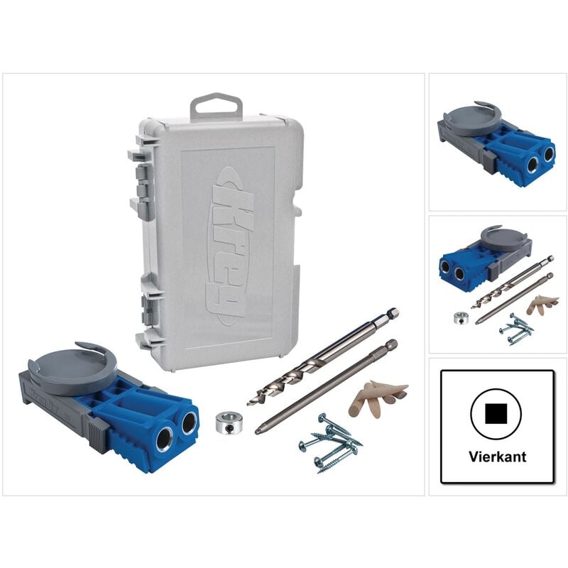 foto del prodotto kreg jig r3 starter set completo di assemblaggio da carpentiere dima di foratura r3 punta arresto di profondit tasselli chiave a brugola
