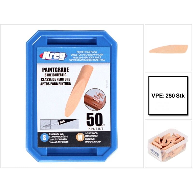 foto del prodotto kreg tappi per fori da tasca in legno massiccio 250 pz. 5x p pnt 