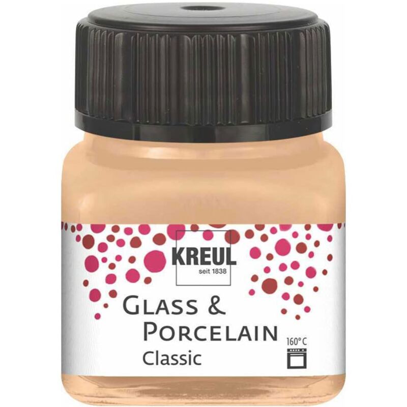 foto del prodotto kreul 16249 vetro porcellana classico champagne metallizzato, in barattolo da 20 ml, vernice brillante a base d acqua per vetro e porcellana, a