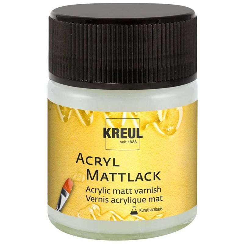 foto del prodotto kreul 79409 vernice acrilica opaca su base di resina sintetica, vetro da 50 ml, trasparente opaca, protettiva e di finitura per dipinti