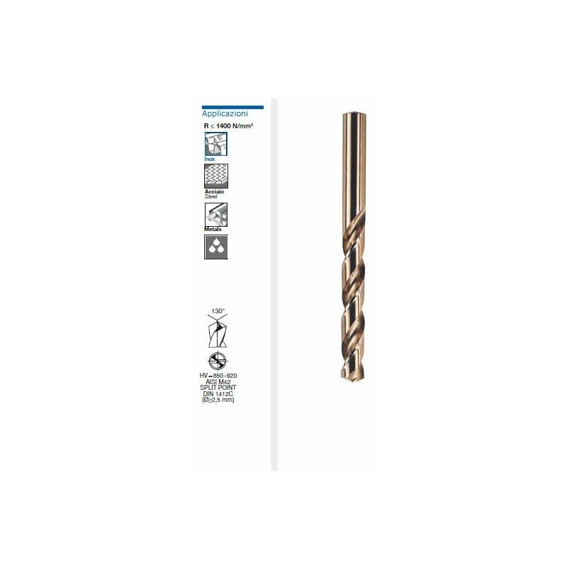 foto del prodotto krino 01120 punta punte elicoidali rettificate hss co 8 serie corta per inox