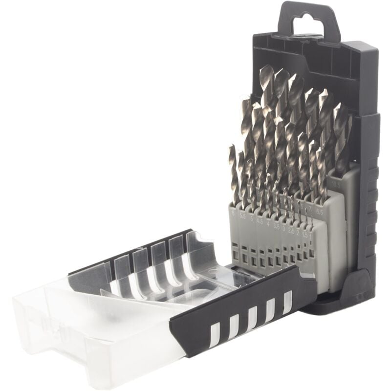 foto del prodotto krino 01360402 hss basic set punte rettificate per acciaio e metalli, finitura lucida 25 pezzi