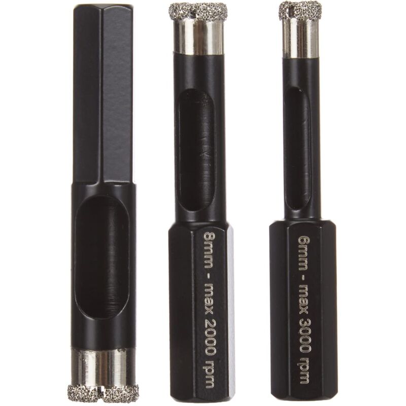 foto del prodotto krino 03120199 set fresa diamantata keramaster per gres, ceramica e piastrelle, foratura ad acqua 3 pezzi