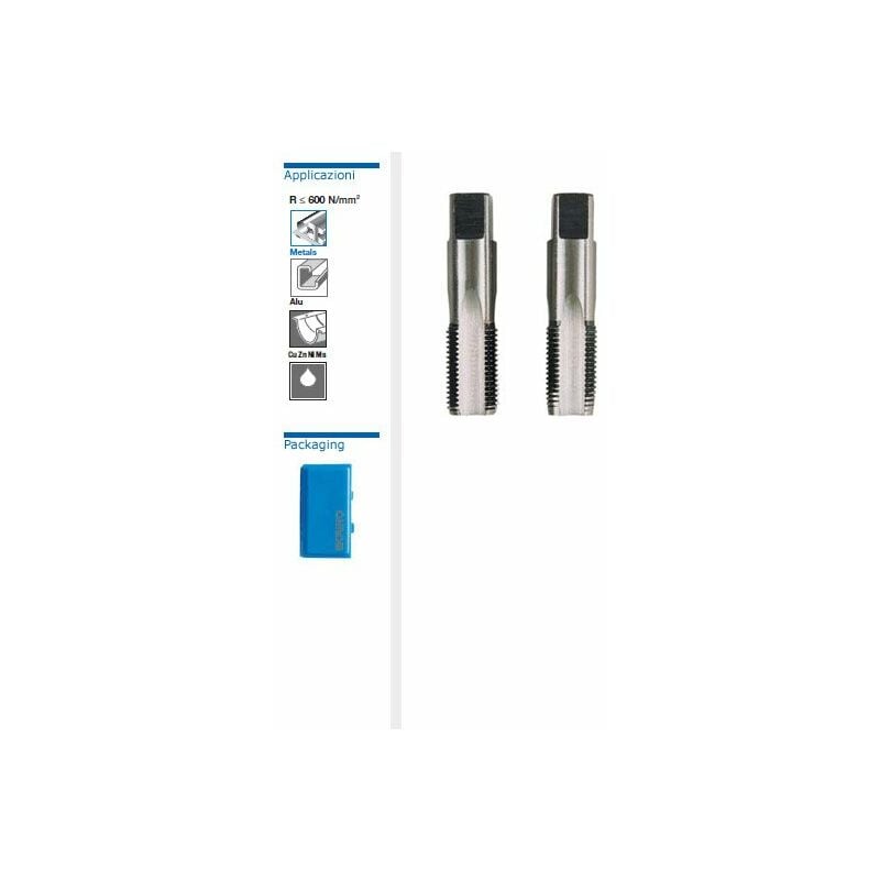 foto del prodotto krino 10015 maschi a mano serie 2 pezzi filettatura cv gas cilindrica per tubi