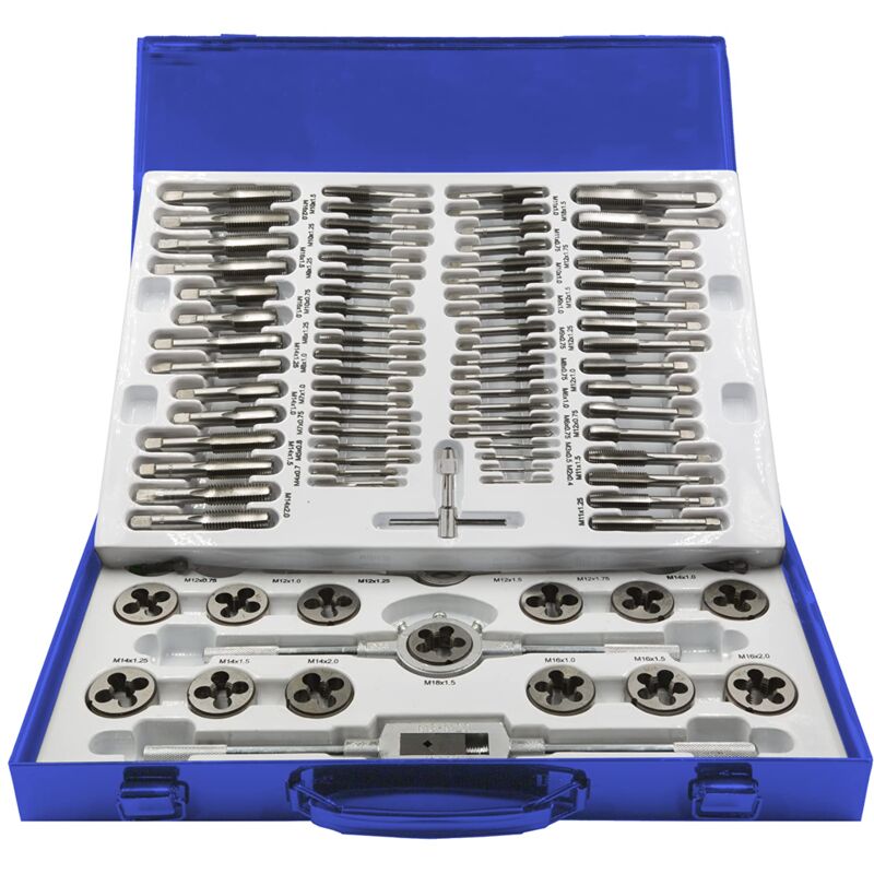 foto del prodotto krino 17012500 set maschi e filiere m mf 2 18 per garage e officine 110 pezzi