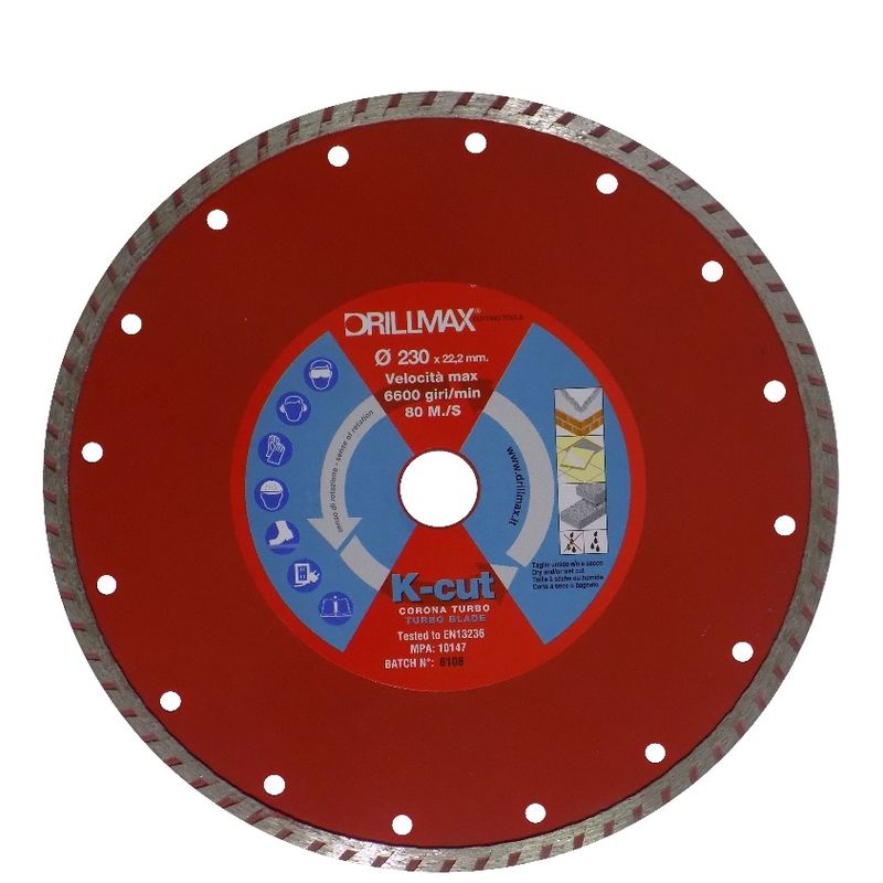foto del prodotto krino disco diamantato universale taglio flex ceramica pietra muro 230 mm