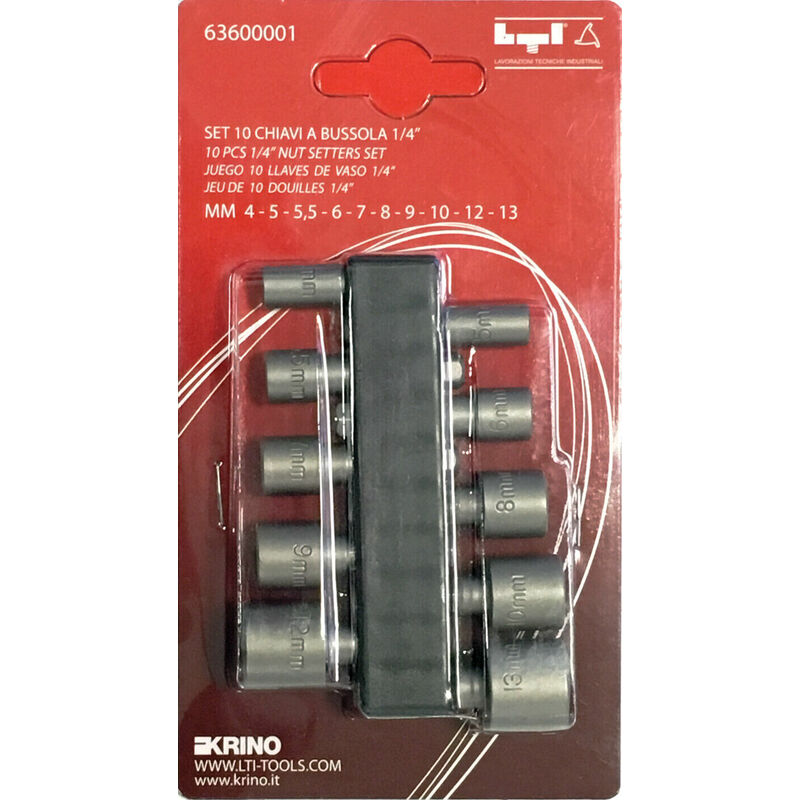 foto del prodotto krino kit chiave a bussola assortite a bocca esagonale set 10 pezzi lti