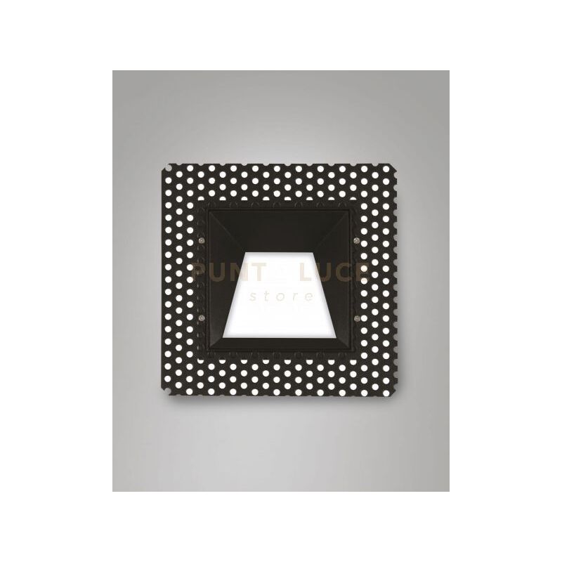 foto del prodotto kris incasso quadrato asimmetrico a raso nero 4000k 950lm 8w dimmerabile