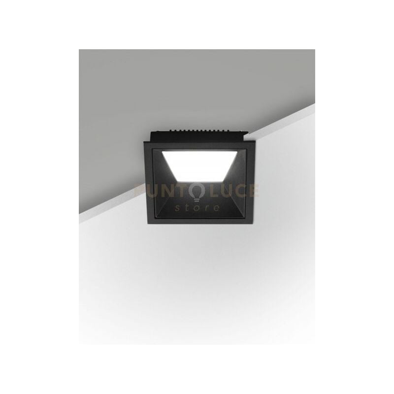 foto del prodotto kris incasso quadrato asimmetrico nero 4000k 950lm 8w dimmerabile