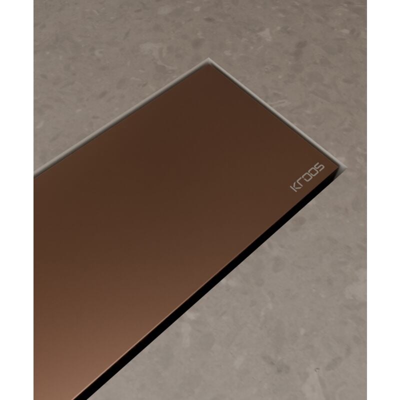 foto del prodotto kroos canalina doccia in acciaio inox spazzolato oro rosa 100 cm