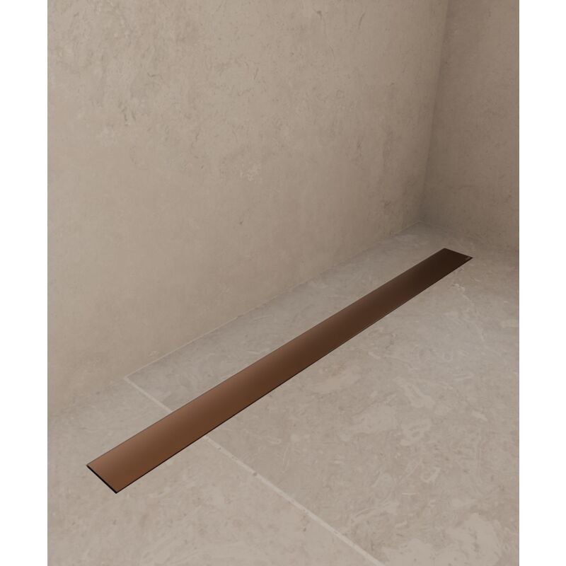 foto del prodotto kroos canalina doccia in acciaio inox spazzolato oro rosa 700 mm