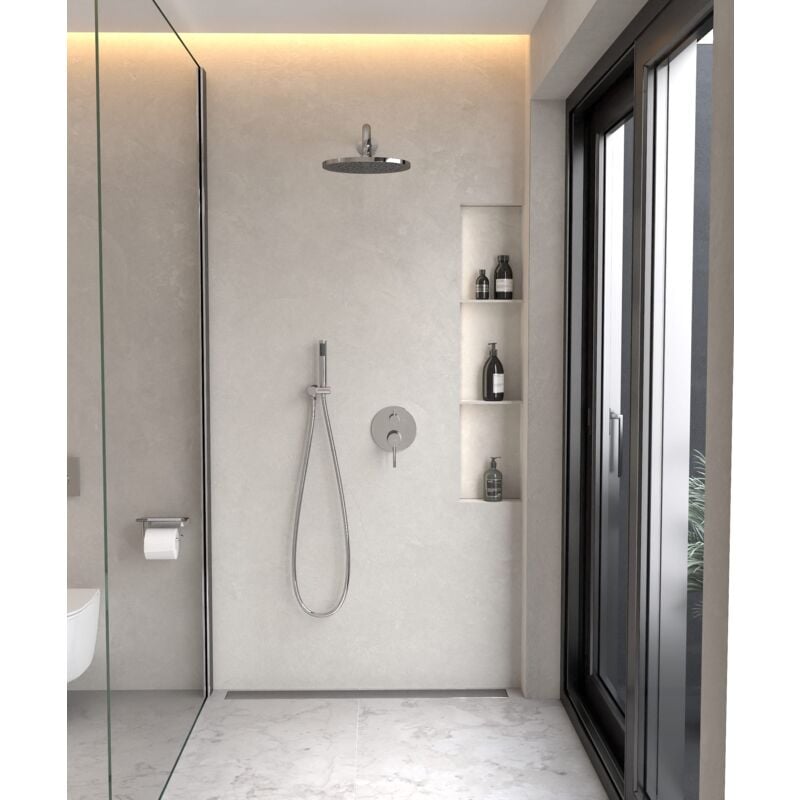 foto del prodotto kroos - combinazione di miscelatori da incasso per doccia cromo - corbeau