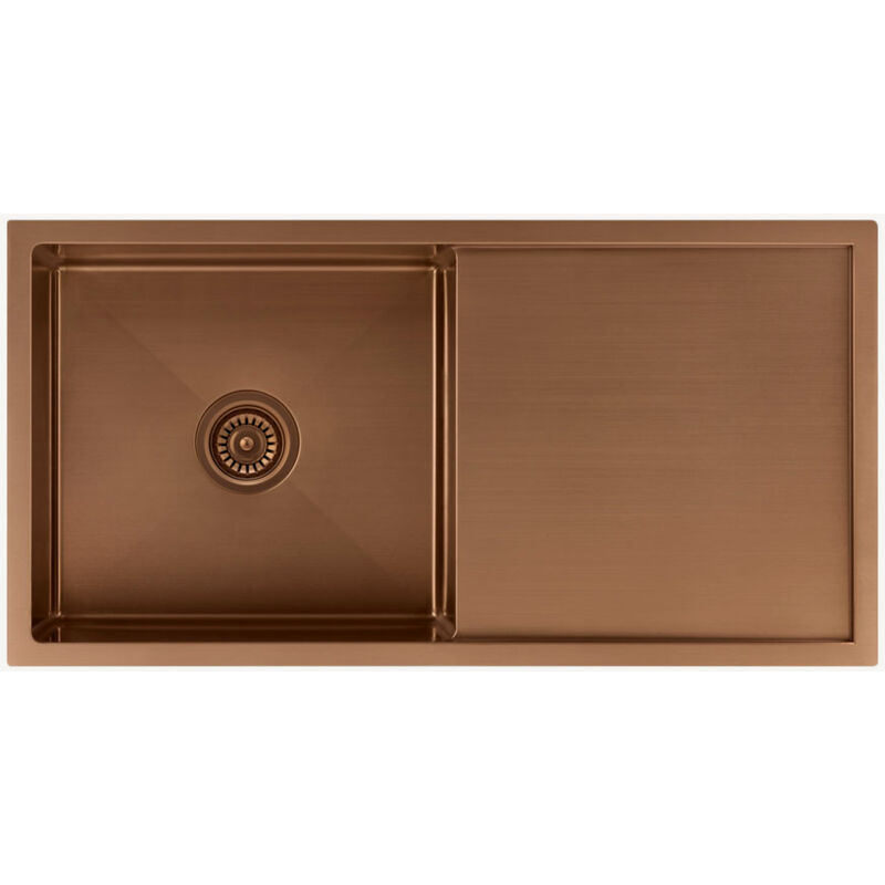 foto del prodotto kroos lavello singolo da cucina 880 mm rame spazzolato limba