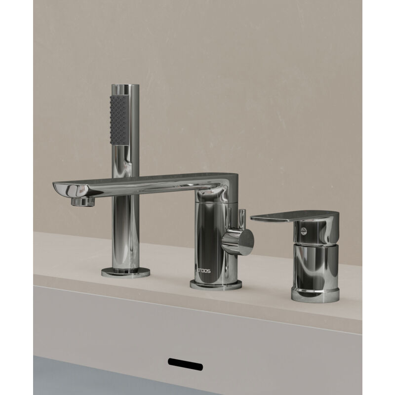 foto del prodotto kroos - miscelatore a 3 fori per vasca e doccia con finiture cromate - nunki