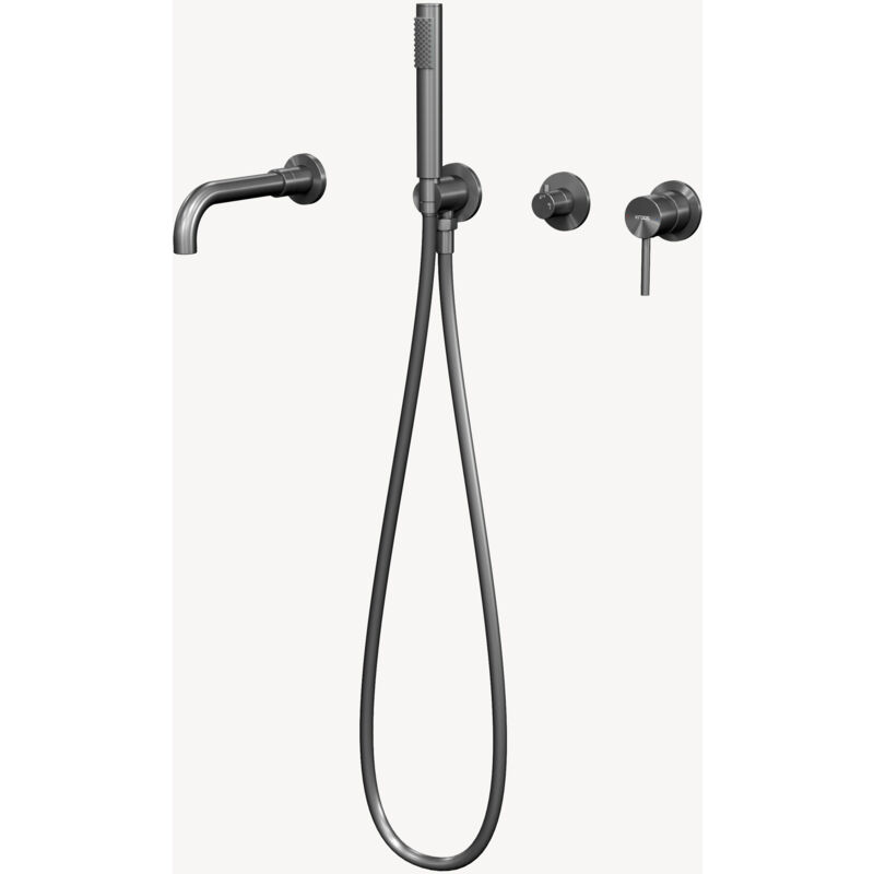 foto del prodotto kroos - miscelatore da incasso a 4 fori per vasca da bagno metallo canna di fucile - corbeau