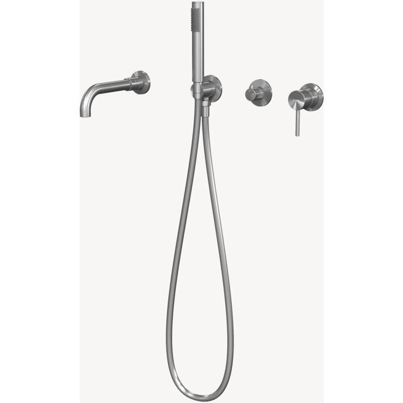 foto del prodotto kroos - miscelatore da incasso per vasca a 4 fori nichel spazzolato - corbeau