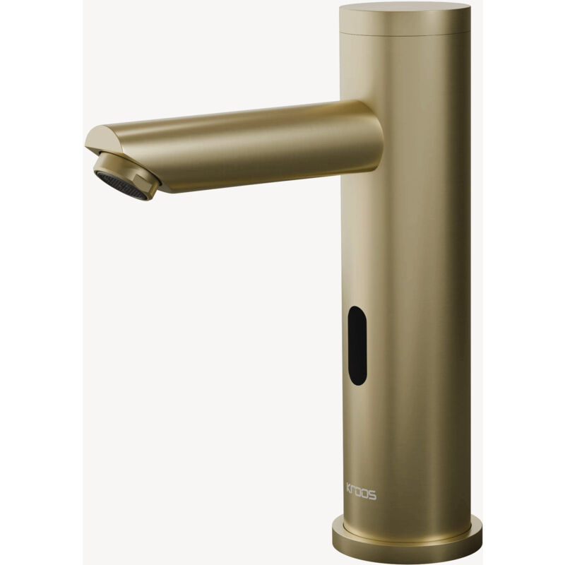 foto del prodotto kroos rubinetto automatico moderno per lavabo, acqua fredda oro spazzolato pula