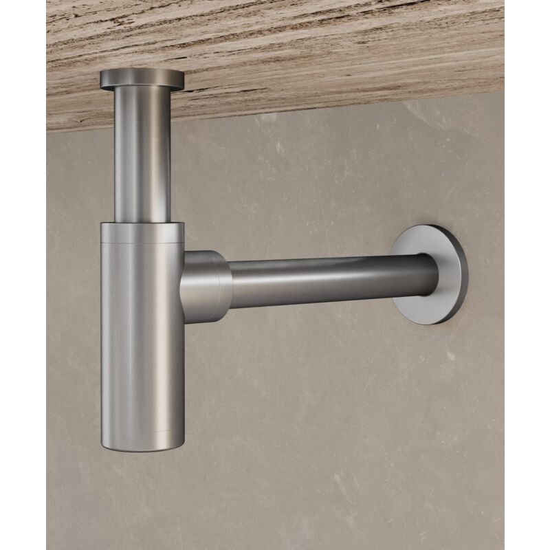 foto del prodotto kroos sifone per lavabo nickel spazzolato