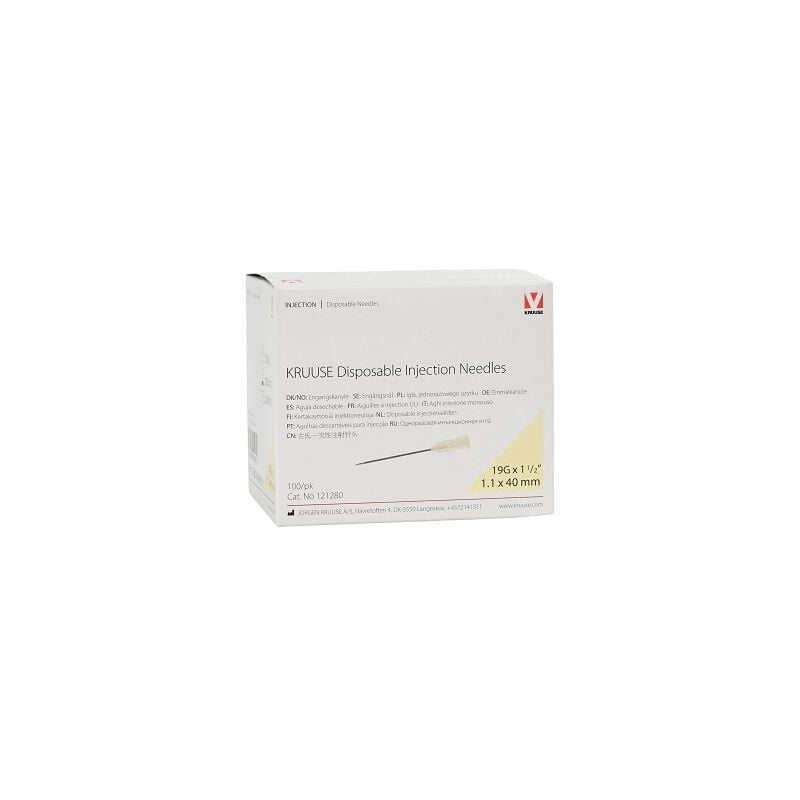 foto del prodotto kruuse aghi usa e getta 1,1 x 40 mm, 19gx1 1 2 , crema, scatola 100 unit 