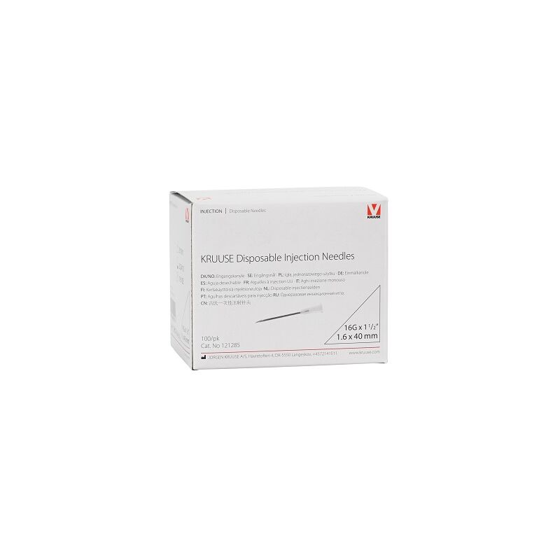 foto del prodotto kruuse aghi usa e getta 1,6 x 40 mm, 16gx1 1 2 , bianco, scatola 100 unit 
