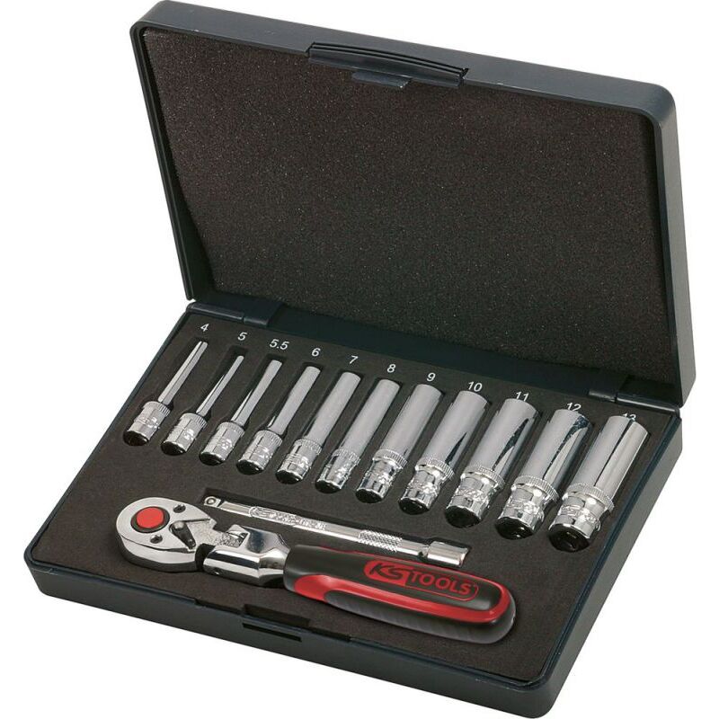 foto del prodotto ks tools 1 4 serie di chiavi a bussola chrome 13 pz