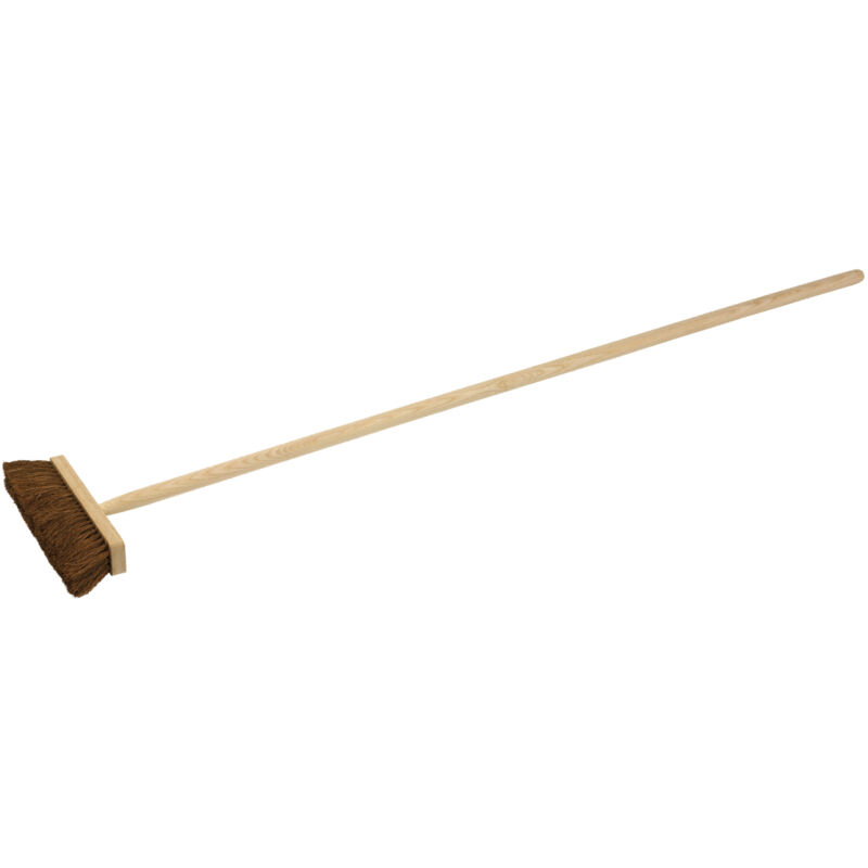 foto del prodotto ks tools 146.2081 - scopa dritta in fibra di cocco 290 mm con manico in legno