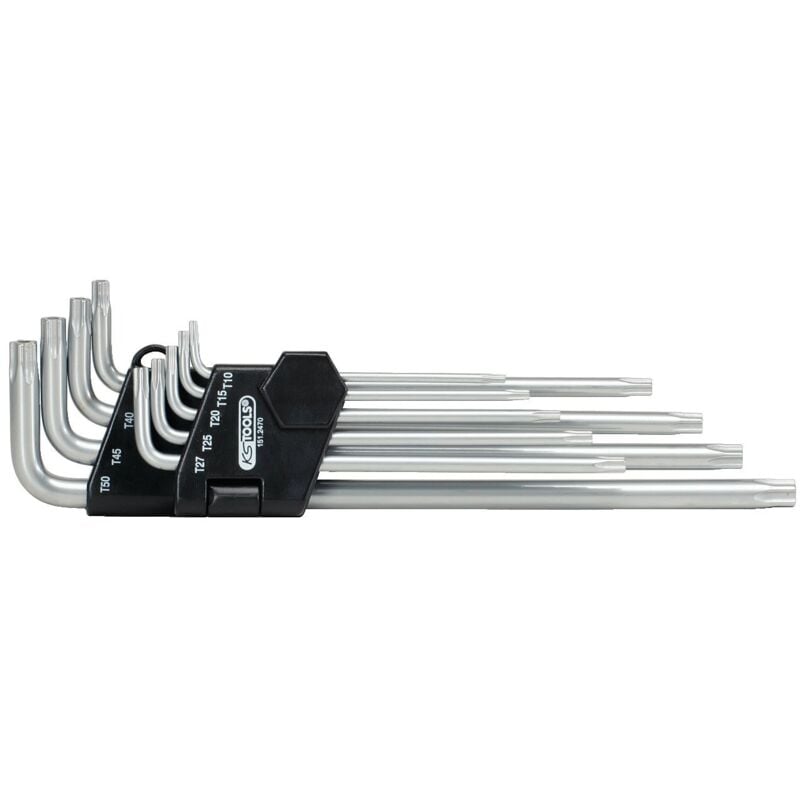 foto del prodotto ks tools 151.2470 serie di chiavi maschio piegate classic impronta 5 punte con foro, 9 pezzi, ts10 ts50