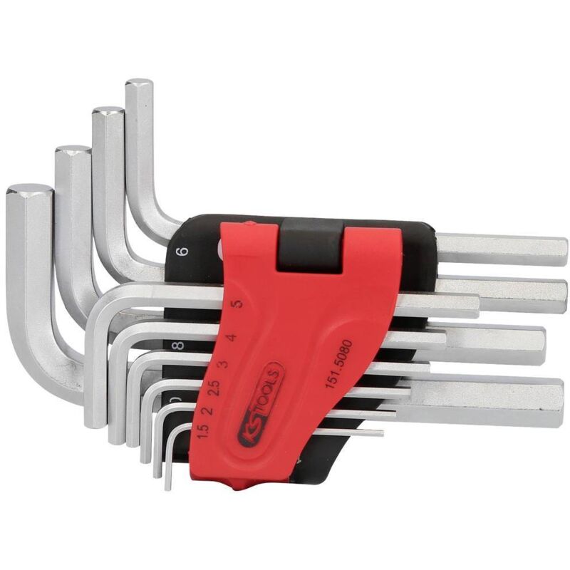 foto del prodotto ks tools 151.5080 brugola interna kit di chiavi a brugola 1.5 mm, 2 mm, 2.5 mm, 3 mm, 4 mm, 5 mm, 6 mm, 7 mm, 8 mm, 10