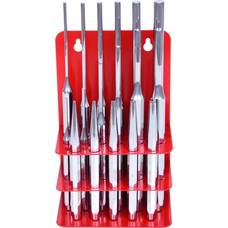 foto del prodotto ks tools 156.0180 serie di cacciaspine e punzoni 17 pezzi, in cassetta di metallo