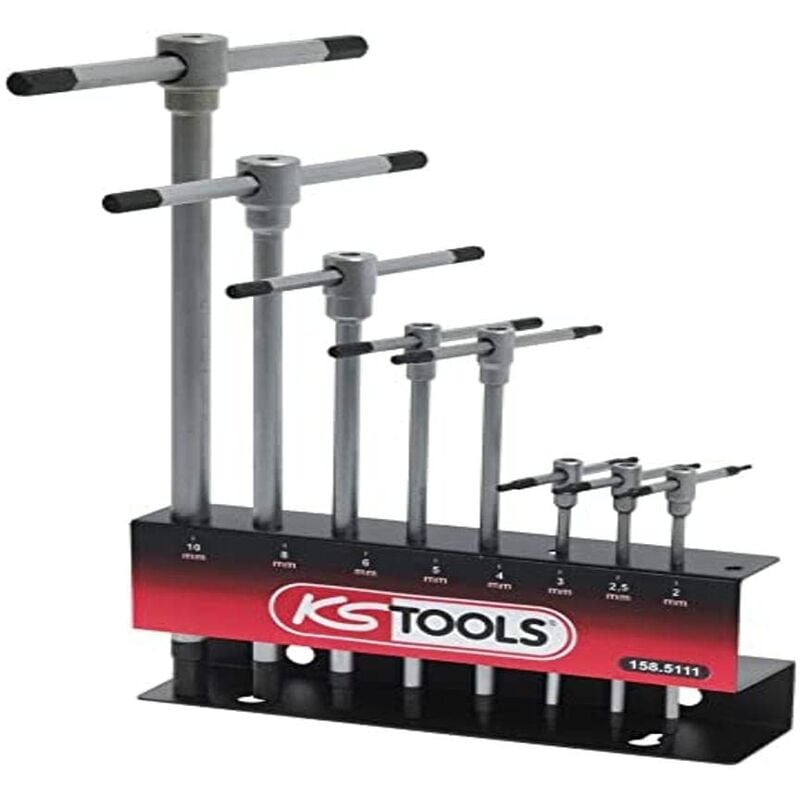 foto del prodotto ks tools 158.5111 8 pezzi 8 chiavi esagonali con impugnatura a t supporto