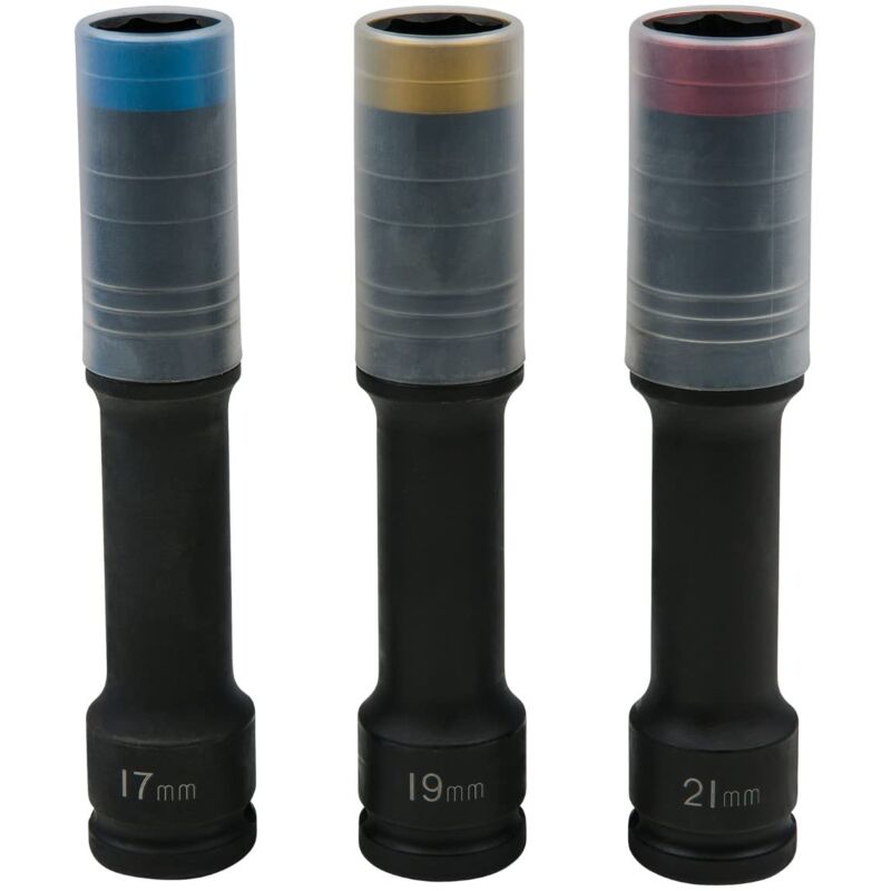 immagine 0 del prodotto ks tools 515.0622 serie di bussole per avvitatori ad impulsi per cerchi in lega, slim power, extra lunghe, 3 pz, 1 2 , 17, 19, 21mm