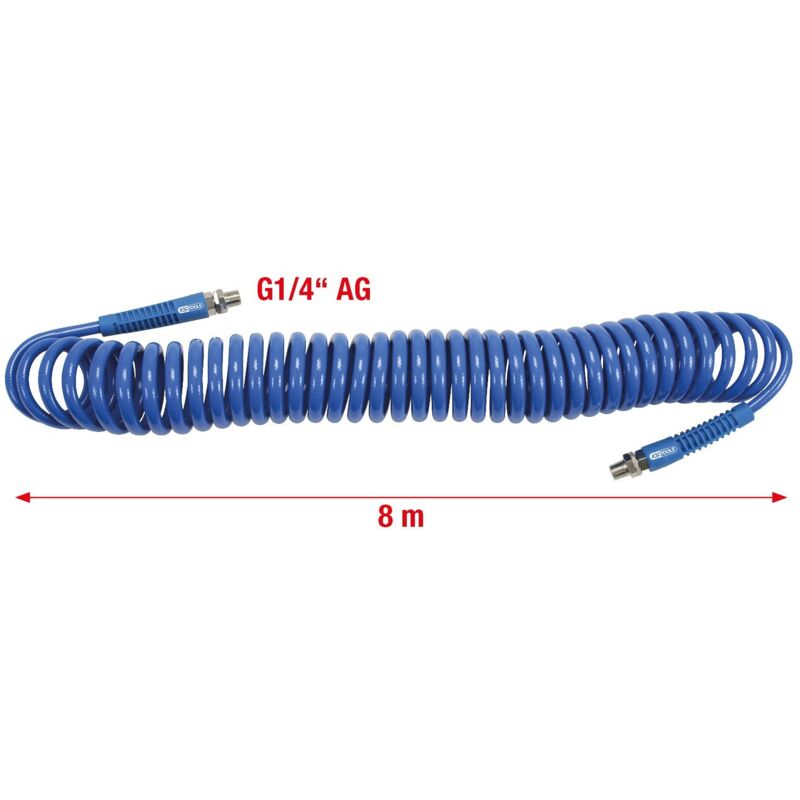 foto del prodotto ks tools 515.3330 tubo a spirale in pu per aria compressa, diametro 6 mm