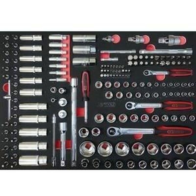 foto del prodotto ks tools - 711.1011 - set bussole 1 2 3 8 1 4 - accessori utensili carrello da officina 175 pezzi