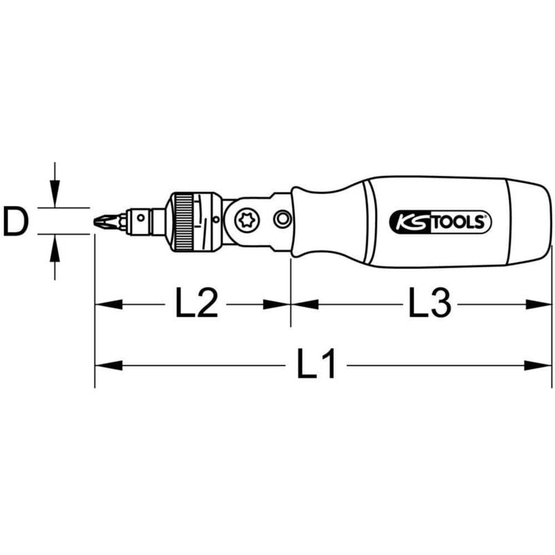 foto del prodotto ks tools 911.2470 giravite per inserti a cricchetto, 190 mm, 1 4 