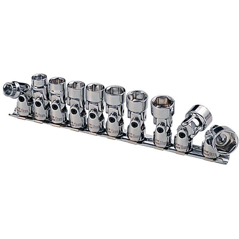 foto del prodotto ks tools 911.3840 chromeplus serie di bussole esagonali con snodo, 10 pezzi, 3 8 