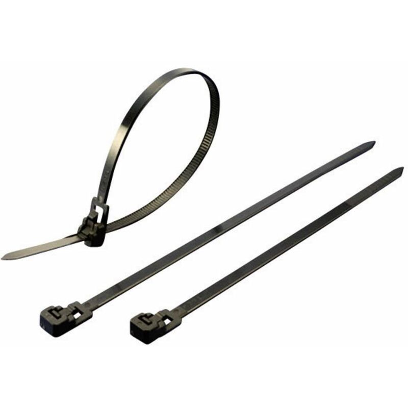 foto del prodotto kss 541086 hvcr250bk assortimento di fascette per cavi 250 mm 7.60 mm nero riutilizzabili 100 pz.