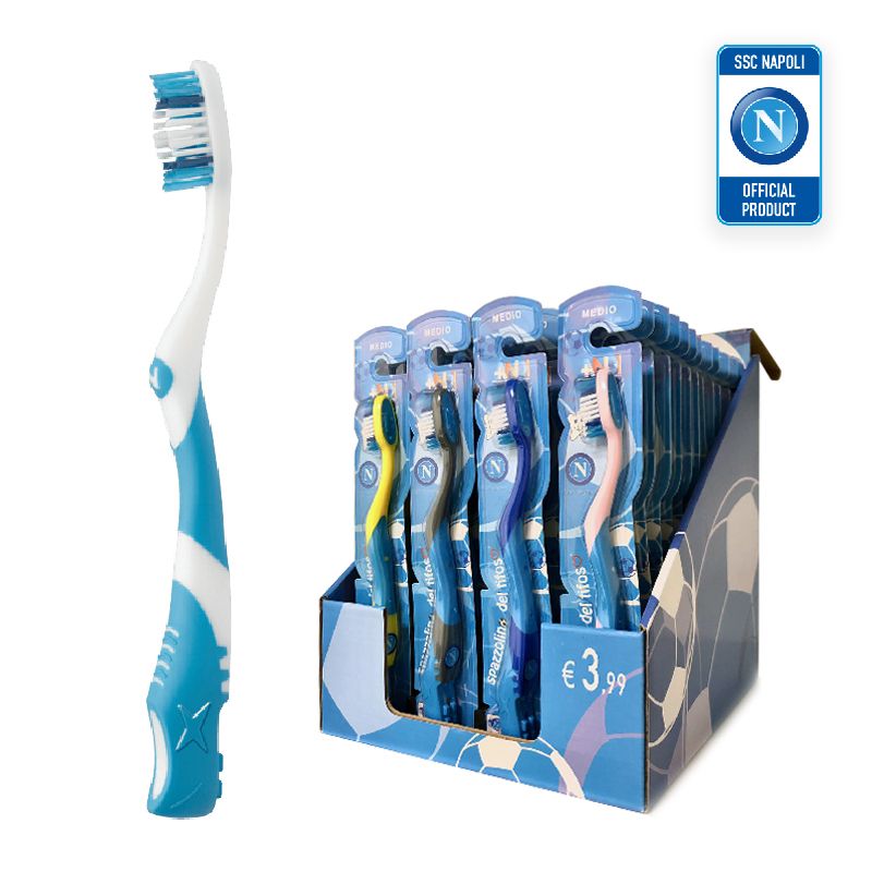 foto del prodotto kst-k1na48 - spazzolino da denti napoli official product - adulto - unicolor - confezione 48pz - kstk1na48auc