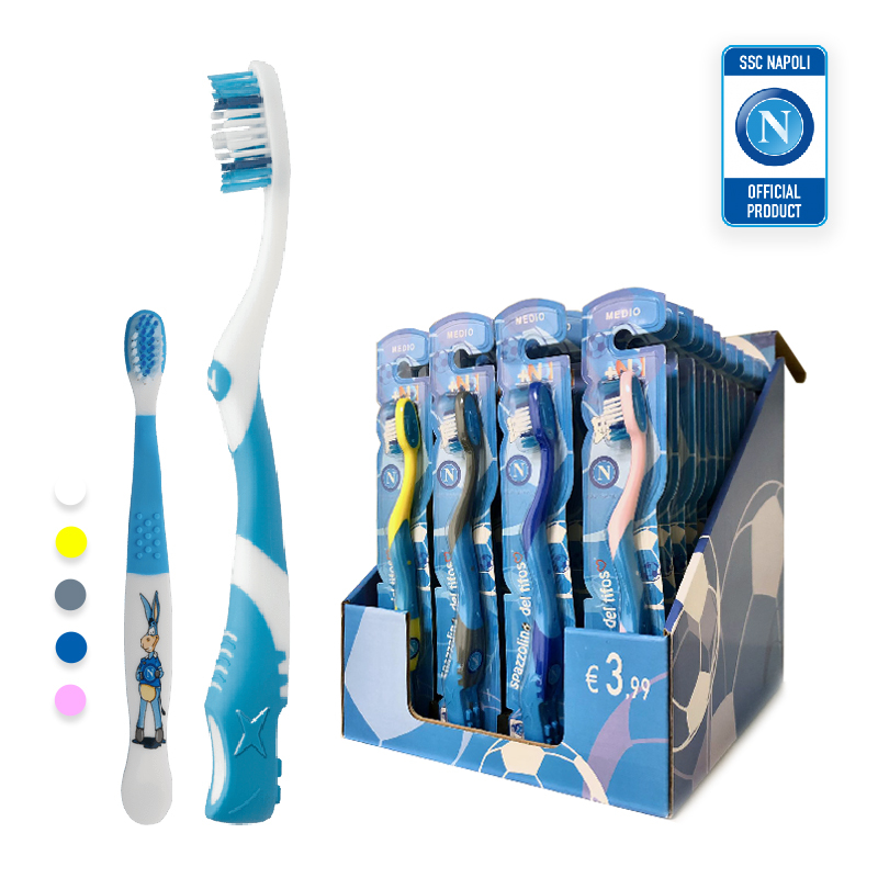 foto del prodotto kst k6na48 spazzolino da denti napoli official product adulto unicolor bambino mixed color confezione 48pz