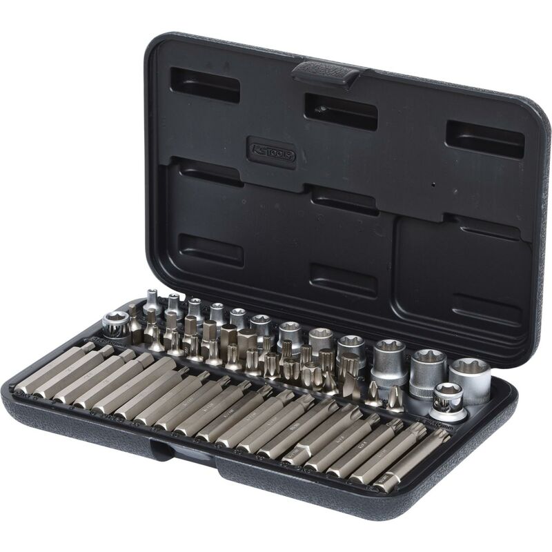 foto del prodotto kstools 1 4 3 8 1 2 serie di chiavi a bussola e inserti torx, 57 pz