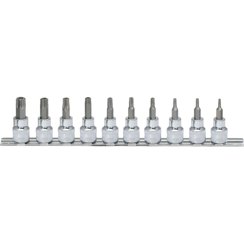 foto del prodotto kstools 3 8 serie di bussole p.viti torx c.foro chrome 10 pztb10 tb55